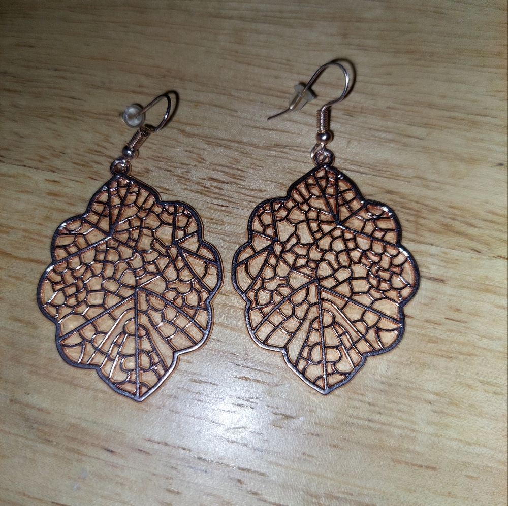 Paparazzi Rose Gold Webbed Earrings